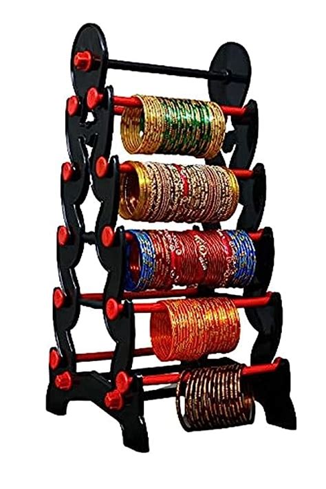 Prizam Plastic 10 Rods Bangle Organizer, Dual Side 05 Steps Big Tower ...