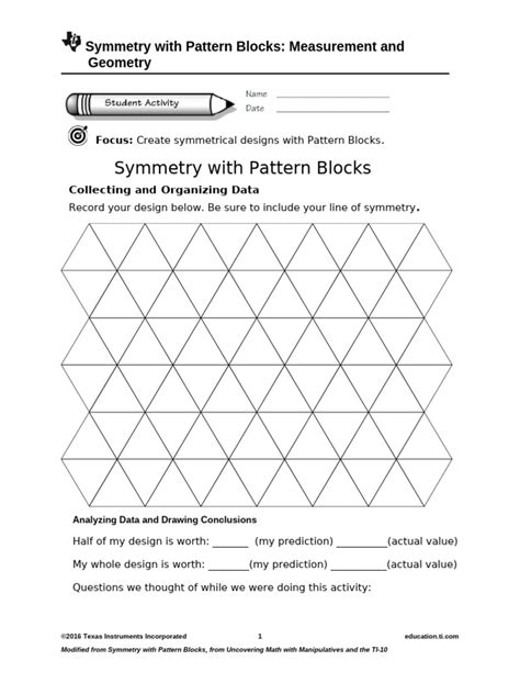 Symmetry with Pattern Blocks_Student | PDF