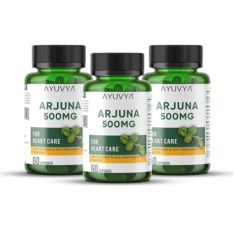 Ayuvya Arjuna Bark Extract Capsules - 500mg Arjun Ki Chaal Powder ...