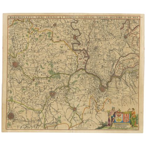 Antique Map of Belgium and Northern France by F. de Wit, circa 1680 For ...