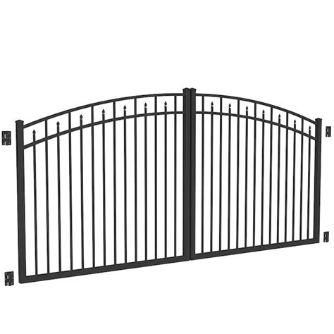 Freedom 12-ft x 4.5-ft Black Aluminum Driveway Gate in the Front Doors ...