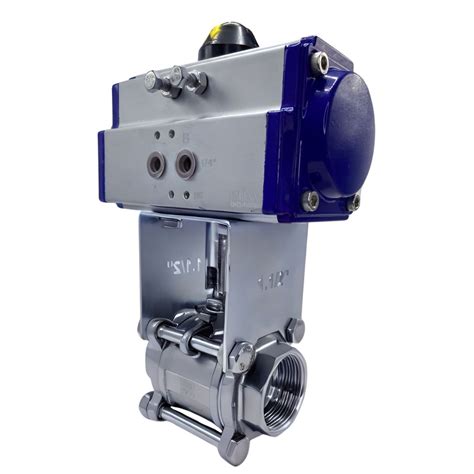 Válvula Esfera Dn 3/4" Com Atuador Pneumático dupla ação - VETAP.304 ...
