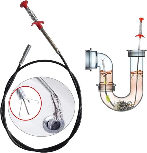 Crmanedy Drain Snake Hair Drain Clog Remover Tool,Drain Sink Unblocker ...