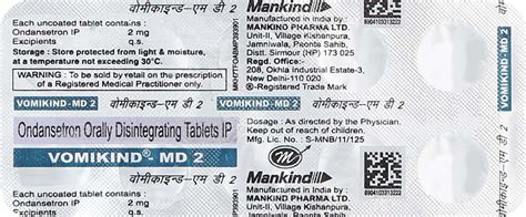 Vomikind Md 2 MG Tablet (10): Uses, Side Effects, Price & Dosage ...