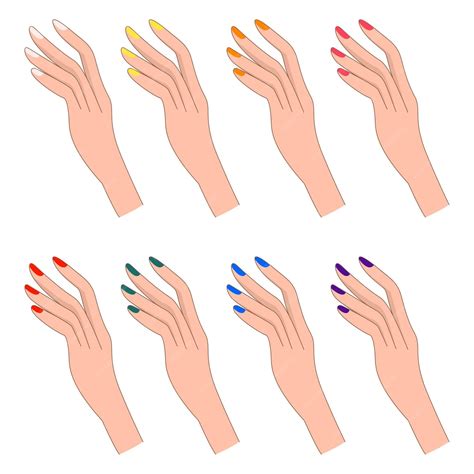 Set of female hands for the constructor cartoon style vector ...