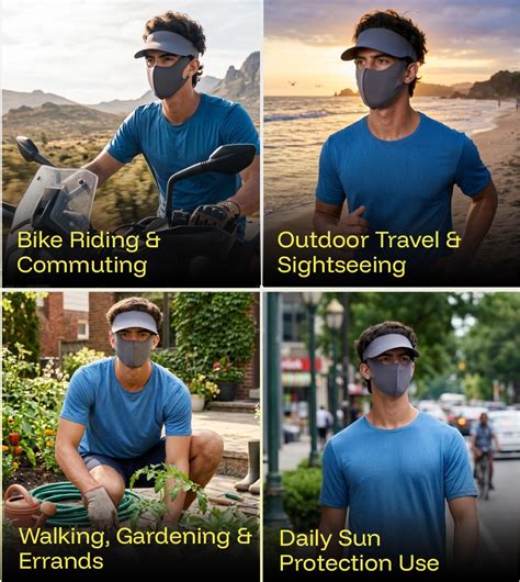 DETACHABLE Sunscreen visor & FACE mask