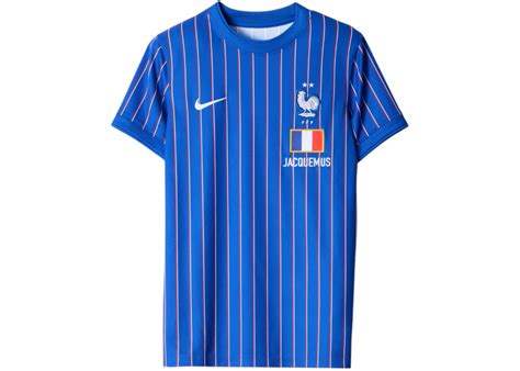 NIKE X JACQUEMUS X FRANCE PRE MATCH JERSEY BLUE STRIPE