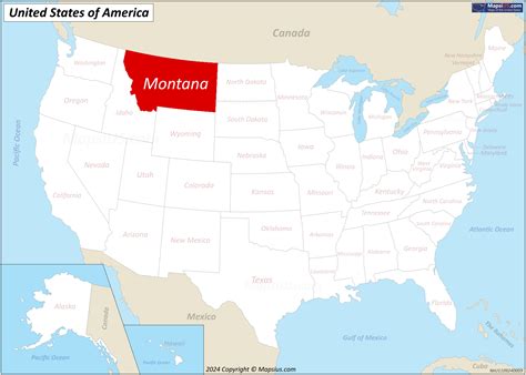 Map of Montana State, USA - Mapsius.com