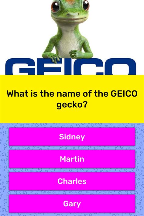 What is the name of the GEICO gecko? | Trivia Answers | QuizzClub