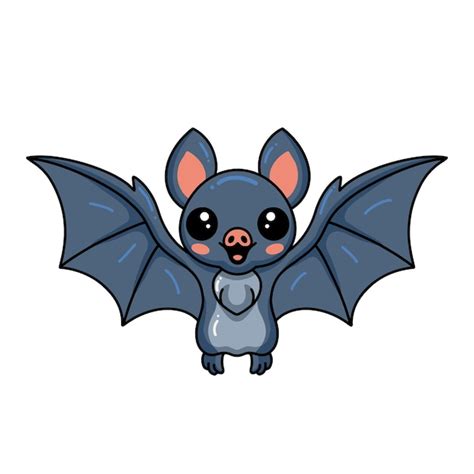Cute little bat cartoon flying | Premium Vector
