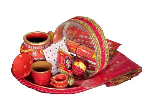 Suninow Designer karwa chauth thali Set with Full Size chunni and thali ...