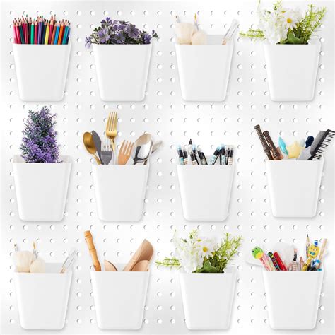 Tessco 12 Sets Pegboard Cups with Pegboard Hooks Loops Large Pegboard ...