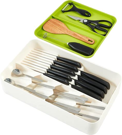 StorageMart 2 Layer Knife With Spoon Holder Kitchen Drawer Organizer