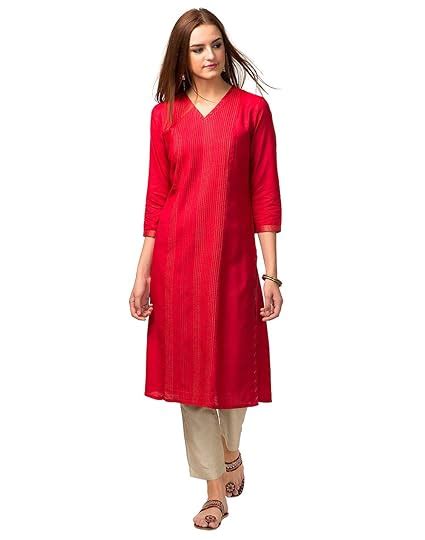 Buy Fabindia Women's silk Straight Kurta at Amazon.in
