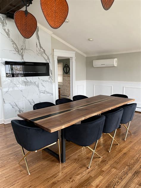 Live Edge River Black Walnut Dining Table – 1 of A Kind Live Edge Slabs