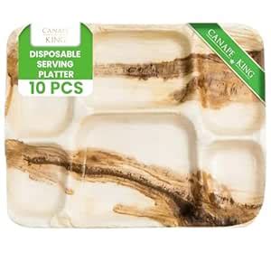 Canape King Palm Leaf Disposable Thali Plates 10 Pcs - 100% Natural and ...