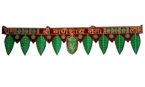 Shree Ganeshaya Namah velvet with embroidery Wall Hanging or Toran -100 ...