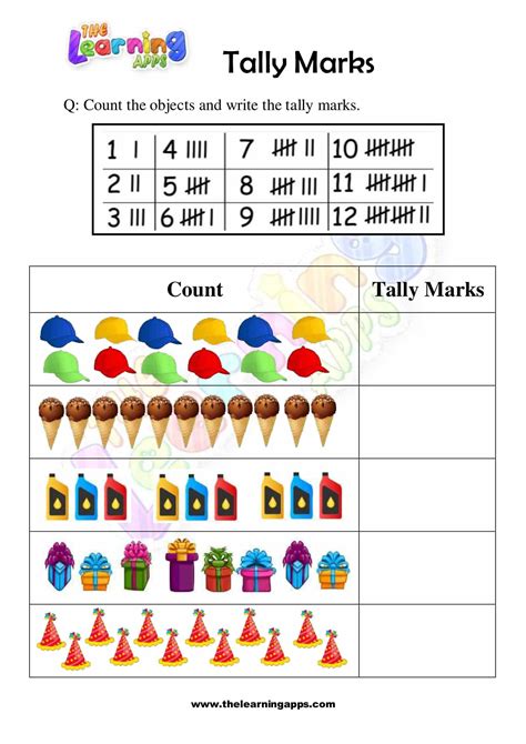 Free Printable Tally Mark Worksheets For First Grade - Preschool Coloring Printables – Free & Fun