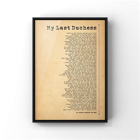 My Last Duchess Poem by Robert Browning Poster Print Minimalist Style ...