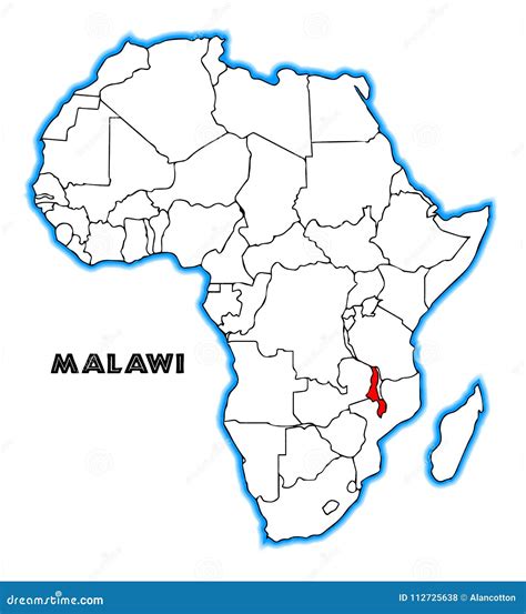 Malawi Africa Map stock vector. Illustration of vector - 112725638