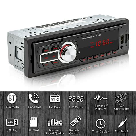 5208E Single DIN Car Radio Audio MP3 Player Bluetooth AUX-in TF USB ...