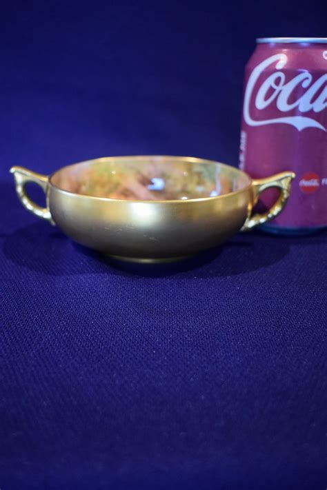 Royal Worcester Painted Fruit Two Handled Soup Bowl.