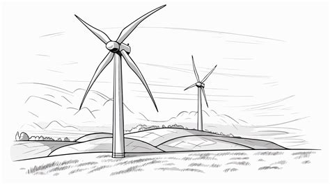 Premium Vector | Wind Turbine Sketch Vector Illustration for Renewable Energy Projects