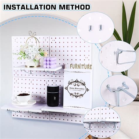 Buy Large Pegboard Shelf Kit Fiberboard Pegboard Shelves Storage Wall ...