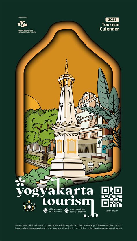 Premium Vector | Magazine or book cover template for tourism calender with yogyakarta culture ...
