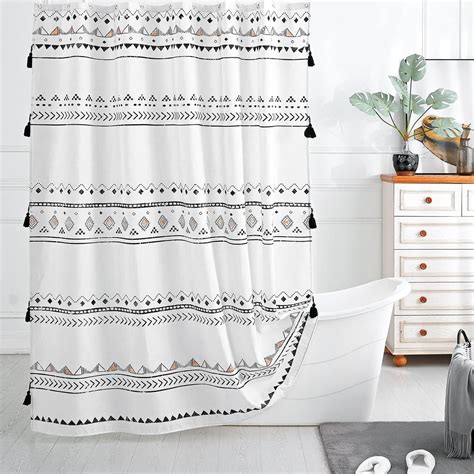 Amazon.com: DESIHOM Neutral Shower Curtain Set with Bilateral Tassels ...