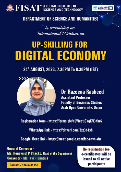 International Webinar on Up-Skilling for Digital Economy | FISAT ...