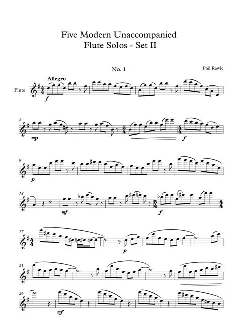Five Modern Unaccompanied flute Solos - Set II Sheet Music | Phil Rawle ...