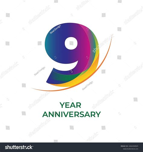 Number Nine 9 Year Anniversary Logo Stock Vector (Royalty Free ...