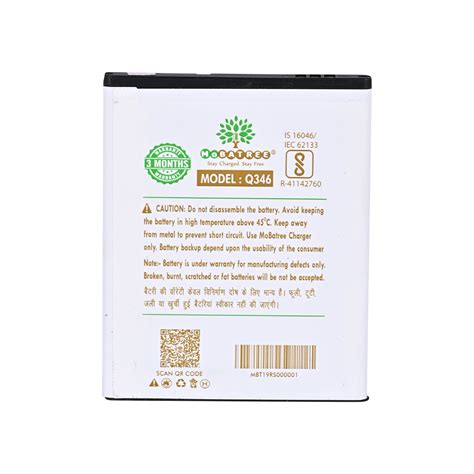 Mobatree Original Mobile Battery for Micromax Bolt Q346, 1800 mAh (6 m ...