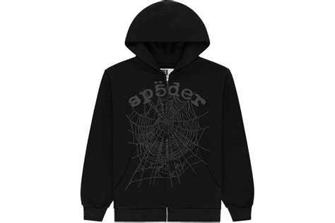Sp5der OG Web V2 Phantom Zip Up Hoodie Black Hombre - SS25 - MX
