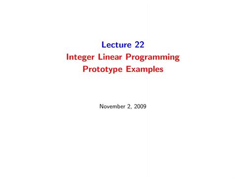 Image result for Integer Linear Programming Examples