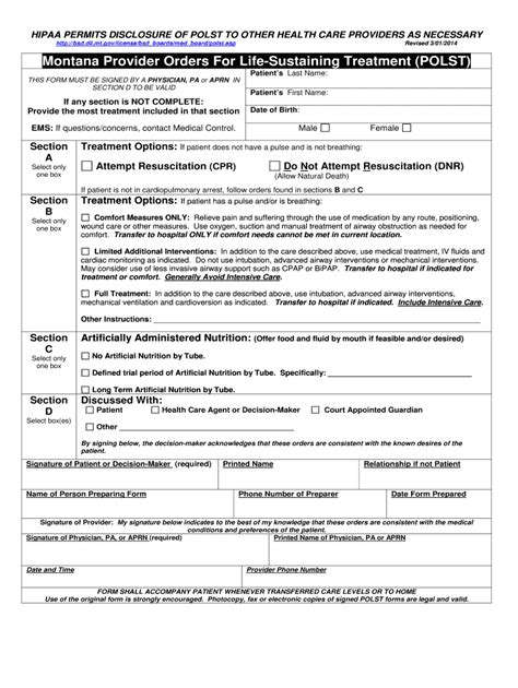 Fillable Online Montana POLST Form Fax Email Print - pdfFiller