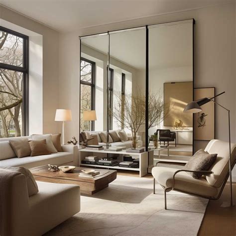 Maximizing Space with Full Wall Mirror Designs in Living Rooms