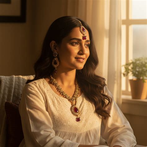 JewelMaze Brown Austrian Stone And Pearl Necklace Set With Maang Tikka