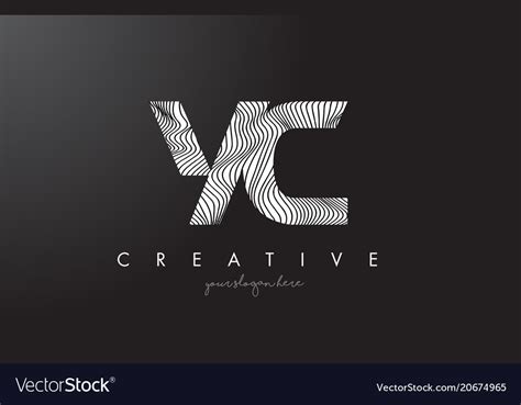 Yc y c letter logo with zebra lines texture Vector Image