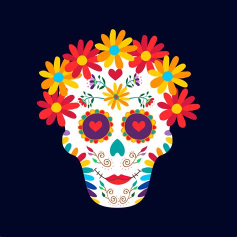 Mexican Day of the Dead skull & flowers | Flourish Trading