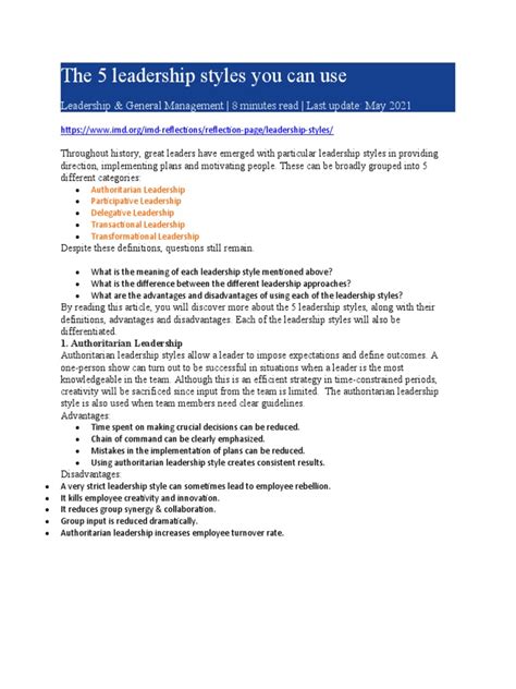 Leadership Style Model PDF 的图像结果