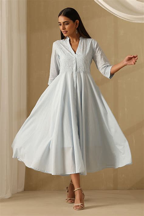 Okhai "Shayari" Chikankari Pure Cotton Dress – Okhaistore