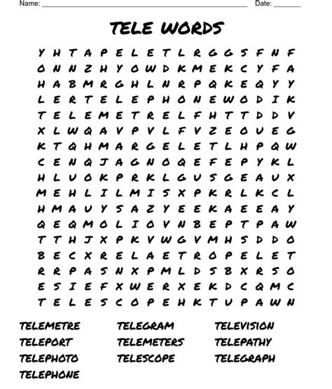 tele words Word Search