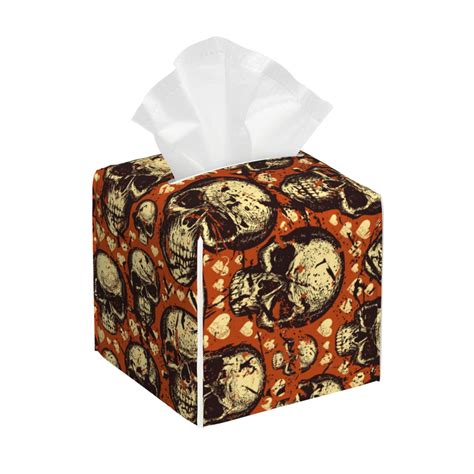 Rateoe Skulls And Hearts Pattern Tissue Box Cover, Modern Square ...