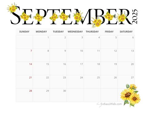 Free Printable Calendar September 2025