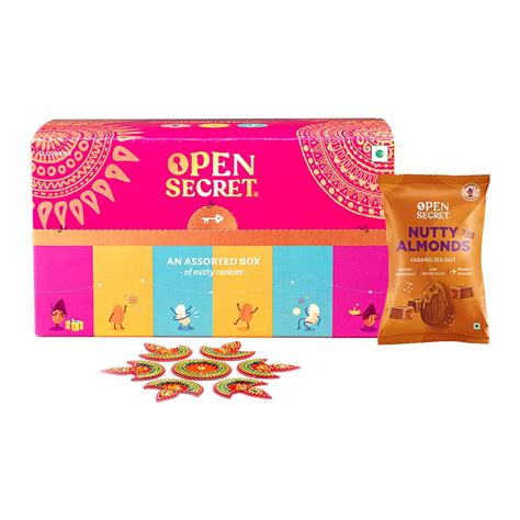 Open Secret Mini Diwali Gift Box | Assorted Cookies Gift Box, Nutty Mix ...
