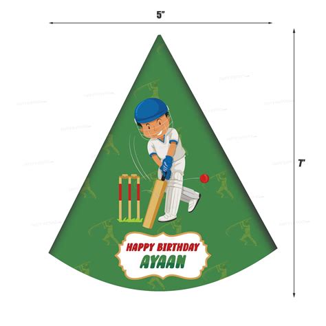 Cricket Theme Personalized Hat | Party Supplies India Online