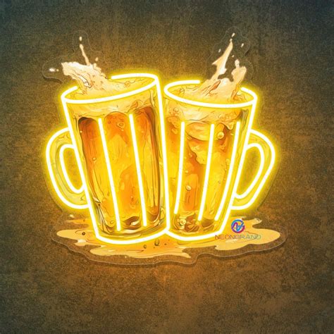 Beer Neon Sign UV Printed Led Light Neon Beer Mug Sign | Neon beer ...