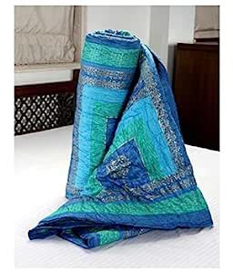 Buy Shree Shyam Marketing Blue Multicolor Design Single Cotton ...